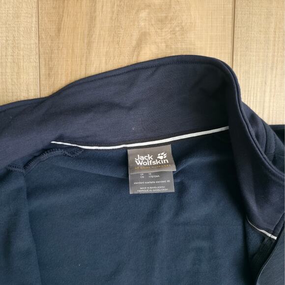 Jack Wolfskin Fleece Jacket JWP Dynamic Navy Full Zip Sweater Women Sz XL - Picture 8 of 10